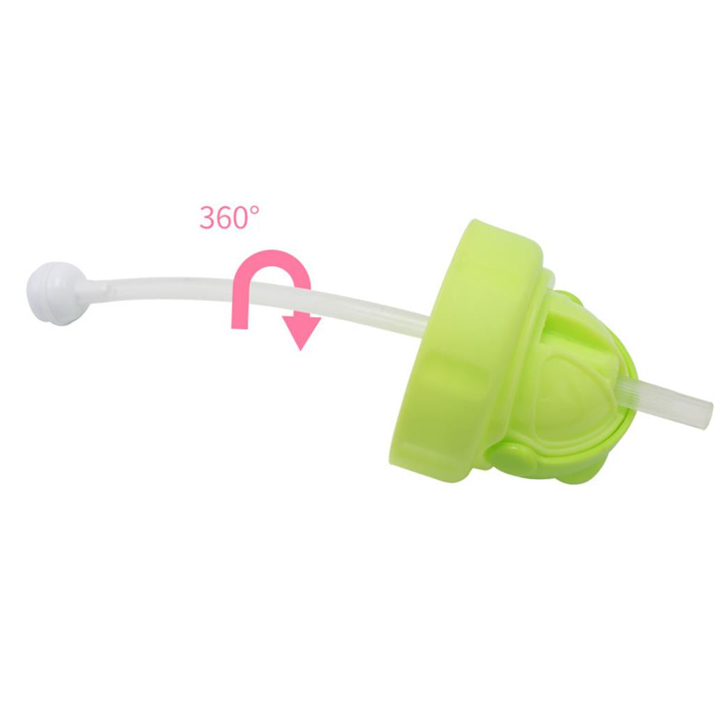 Kids Children School Drinking Water Straw Bottle Sippy Suction Cup Green