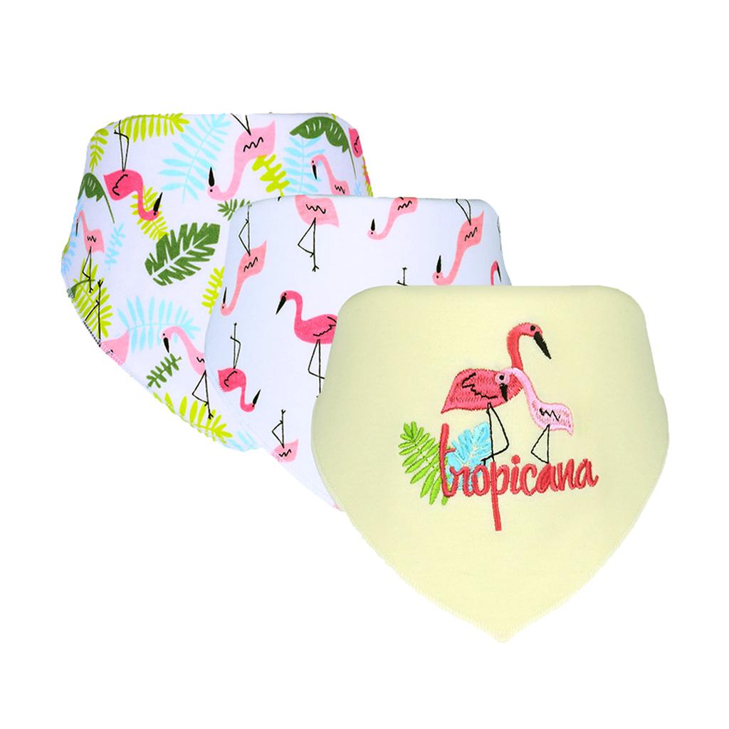 Baby Feeding Head Scarf Towel Bib Bandana Saliva Triangle Dribble Flamingo