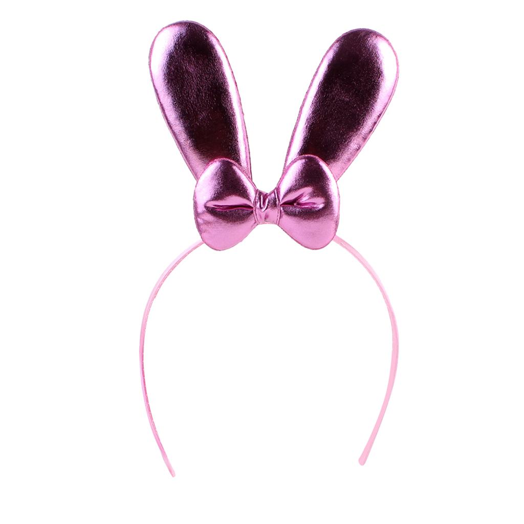 Baby Hair Accessories Rabbit Ear Bowknot Elastic Hairband Headwear Pink