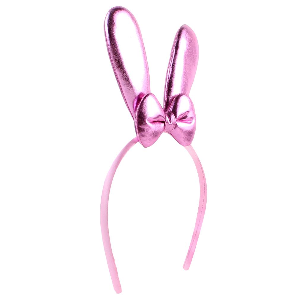 Baby Hair Accessories Rabbit Ear Bowknot Elastic Hairband Headwear Pink