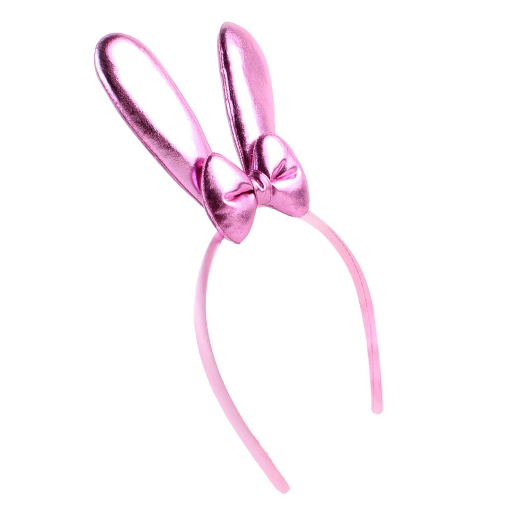 Baby Hair Accessories Rabbit Ear Bowknot Elastic Hairband Headwear Pink