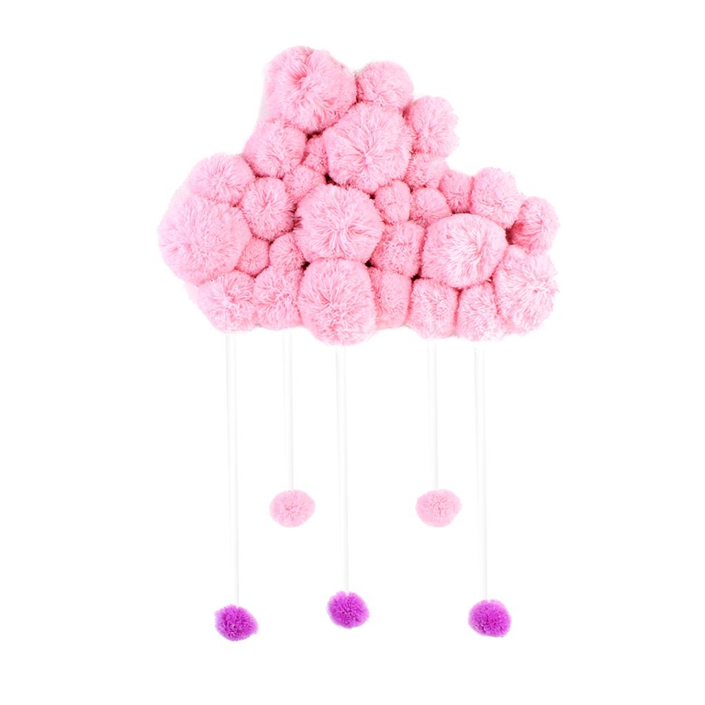 Baby Kids Room Nursery Home Cloud Raindrop Wall Mural Decor  Pink