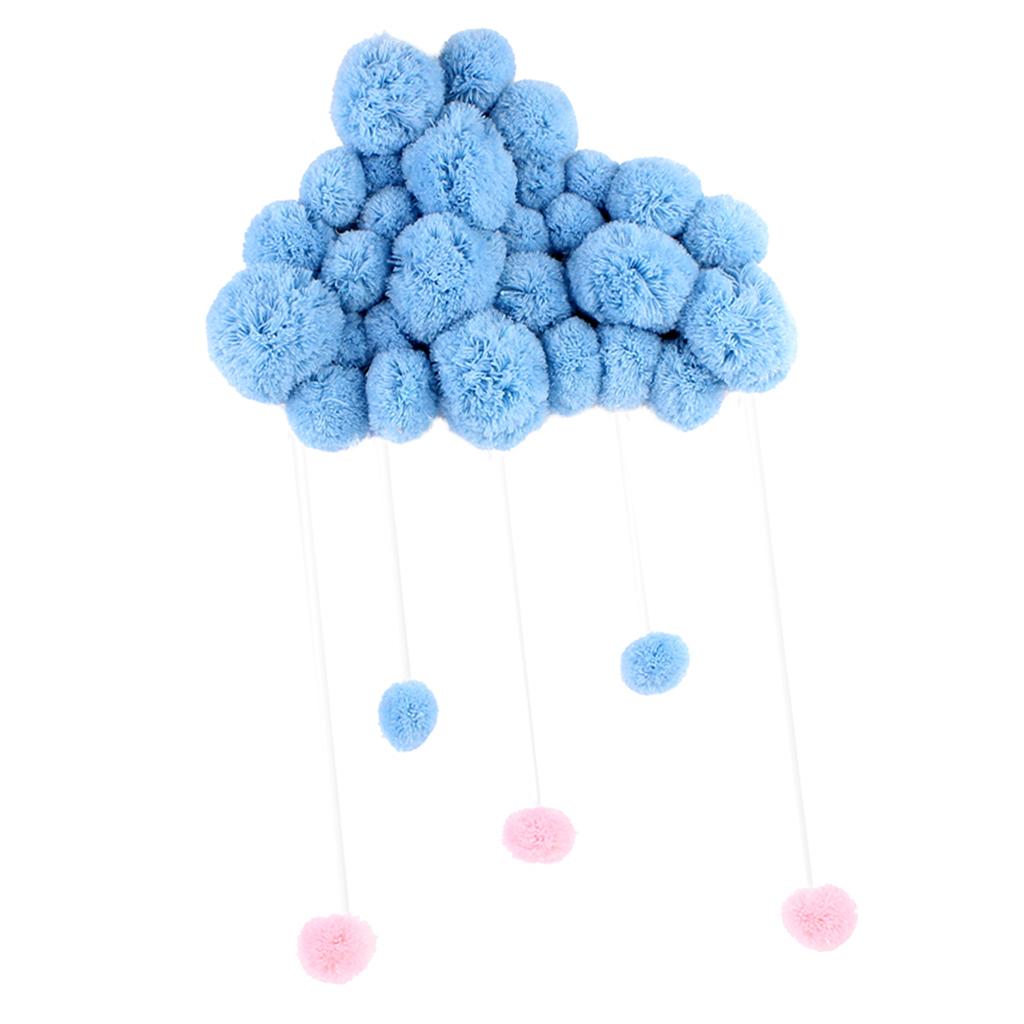 Baby Kids Room Nursery Home Cloud Raindrop Wall Mural Decor  Blue