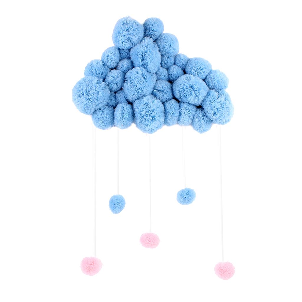 Baby Kids Room Nursery Home Cloud Raindrop Wall Mural Decor  Blue