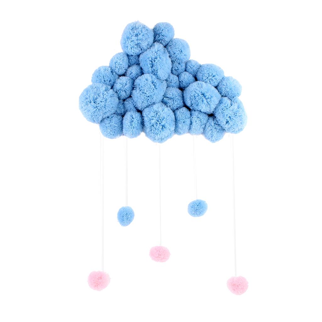 Baby Kids Room Nursery Home Cloud Raindrop Wall Mural Decor  Blue