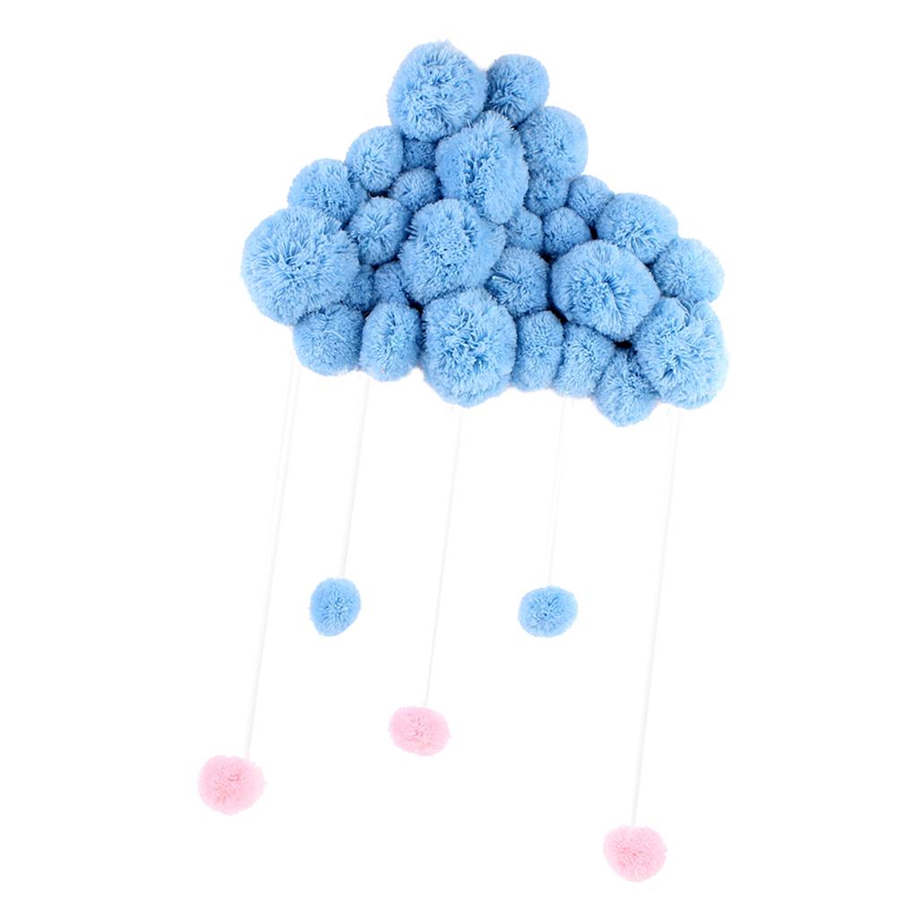 Baby Kids Room Nursery Home Cloud Raindrop Wall Mural Decor  Blue