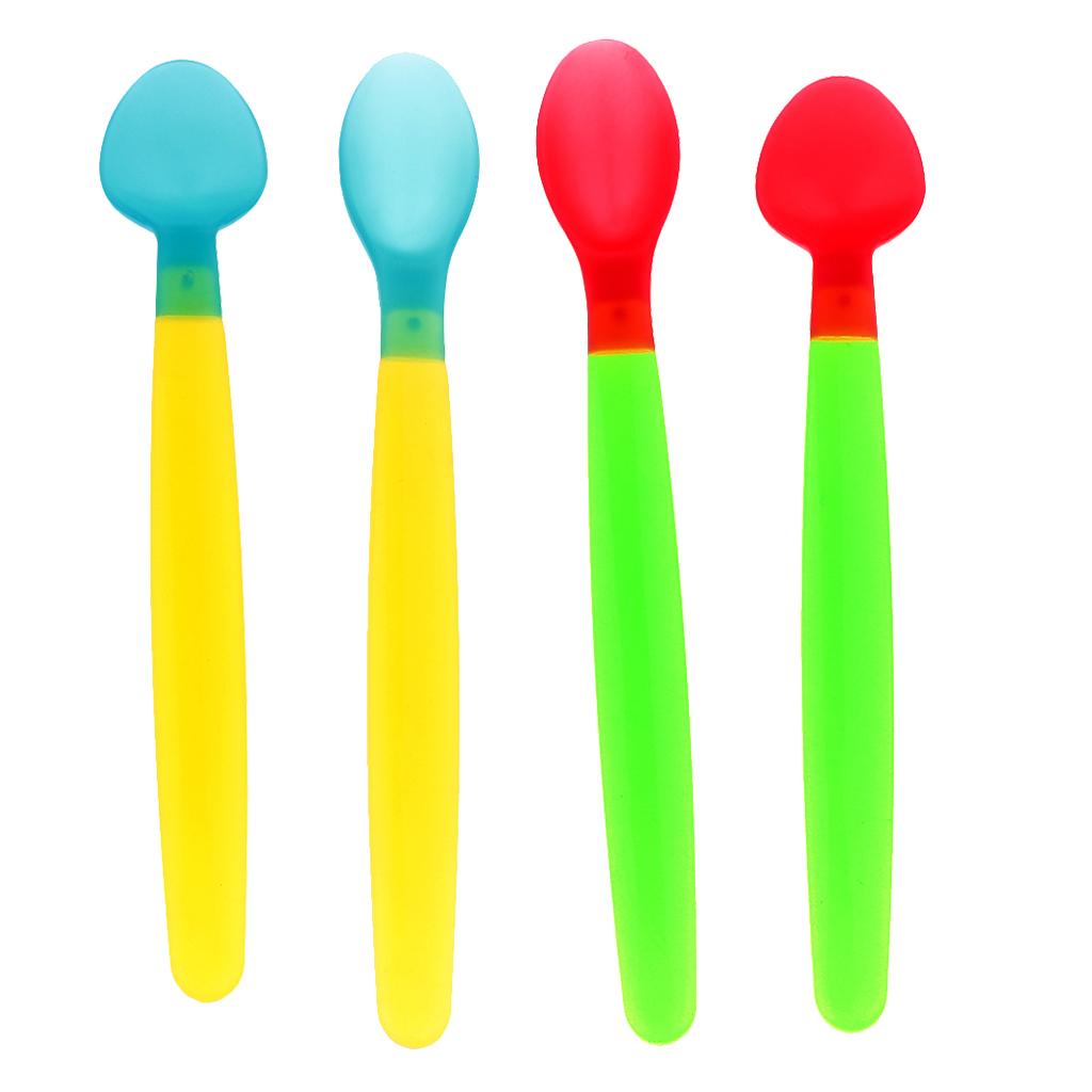 2xBaby Infant Temperature Heat Sensing Feeder Feeding Spoon Red