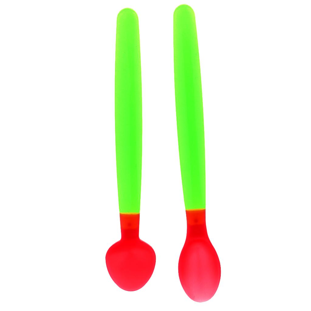 2xBaby Infant Temperature Heat Sensing Feeder Feeding Spoon Red