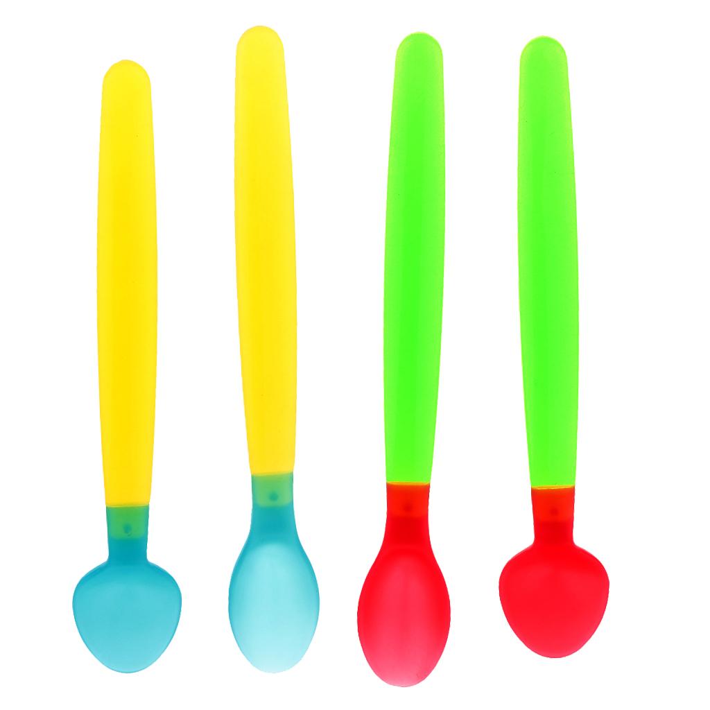 2xBaby Infant Temperature Heat Sensing Feeder Feeding Spoon Red