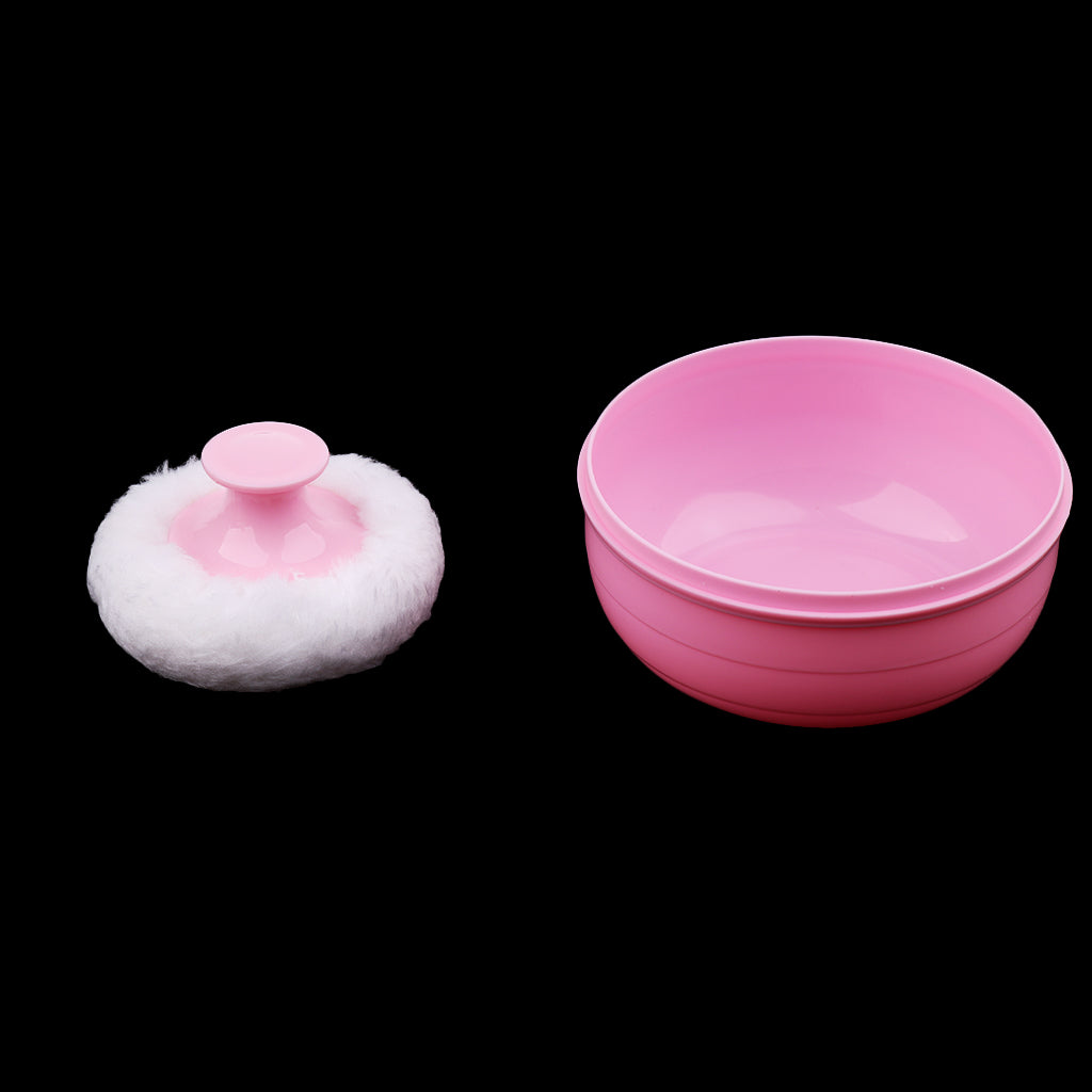 Baby Soft Face Body Cosmetic Powder Puff Sponge Box Case Container Pink