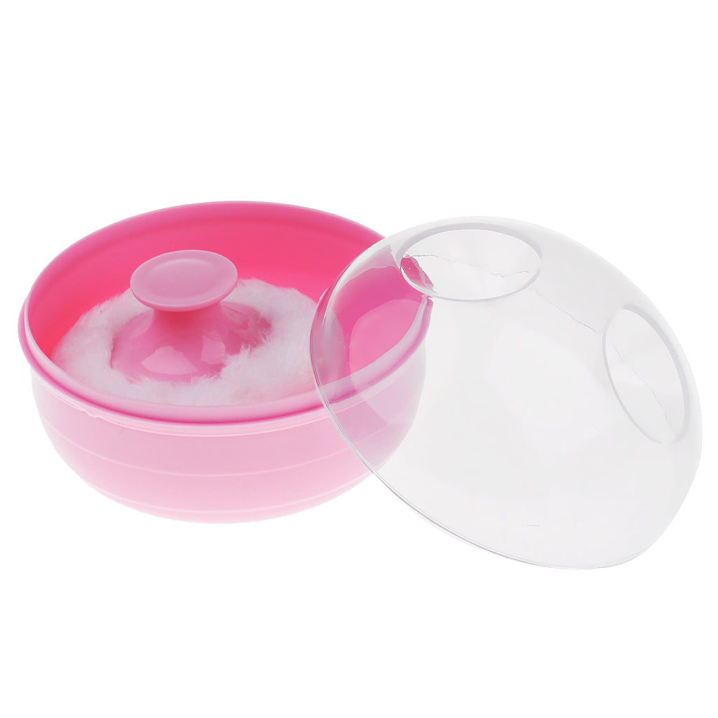 Baby Soft Face Body Cosmetic Powder Puff Sponge Box Case Container Pink