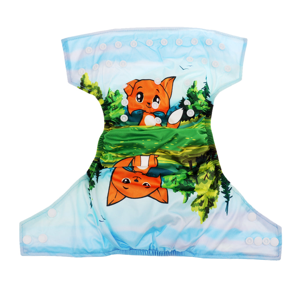 Washable Baby Waterproof Cloth Diaper Cover Diapers Reusable Nappy Fox