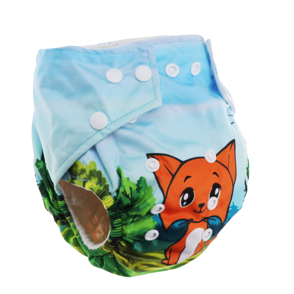 Washable Baby Waterproof Cloth Diaper Cover Diapers Reusable Nappy Fox