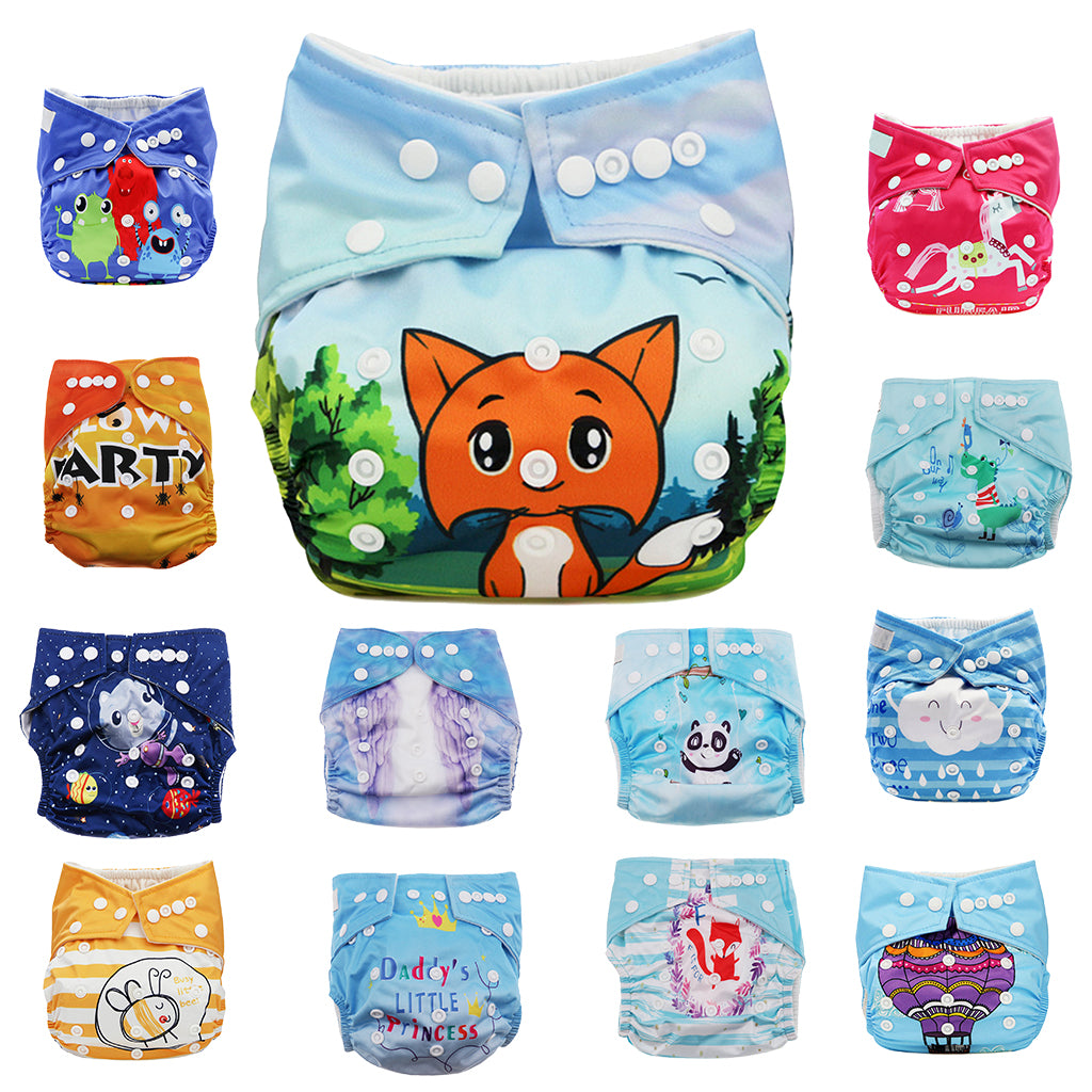 Washable Baby Waterproof Cloth Diaper Cover Diapers Reusable Nappy Fox