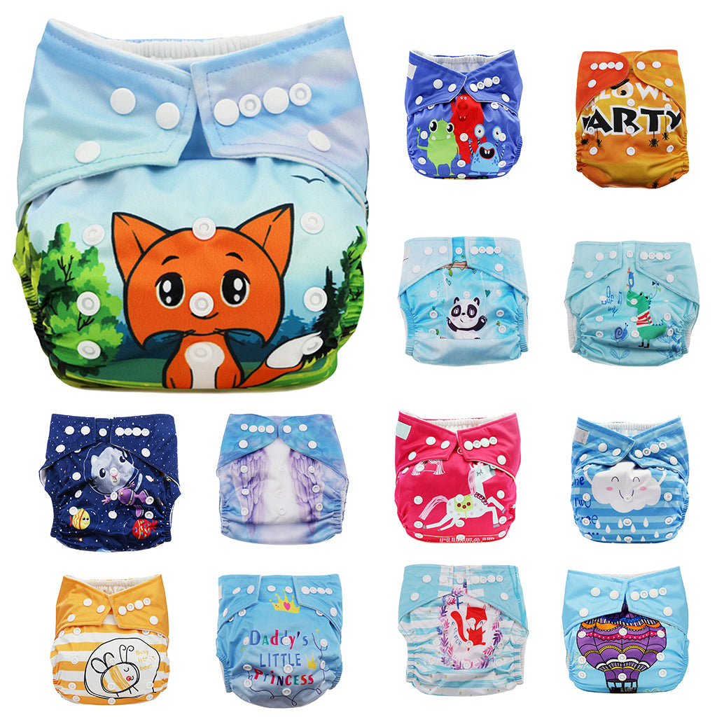 Washable Baby Waterproof Cloth Diaper Cover Diapers Reusable Nappy Fox