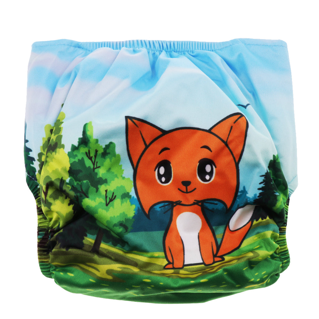 Washable Baby Waterproof Cloth Diaper Cover Diapers Reusable Nappy Fox