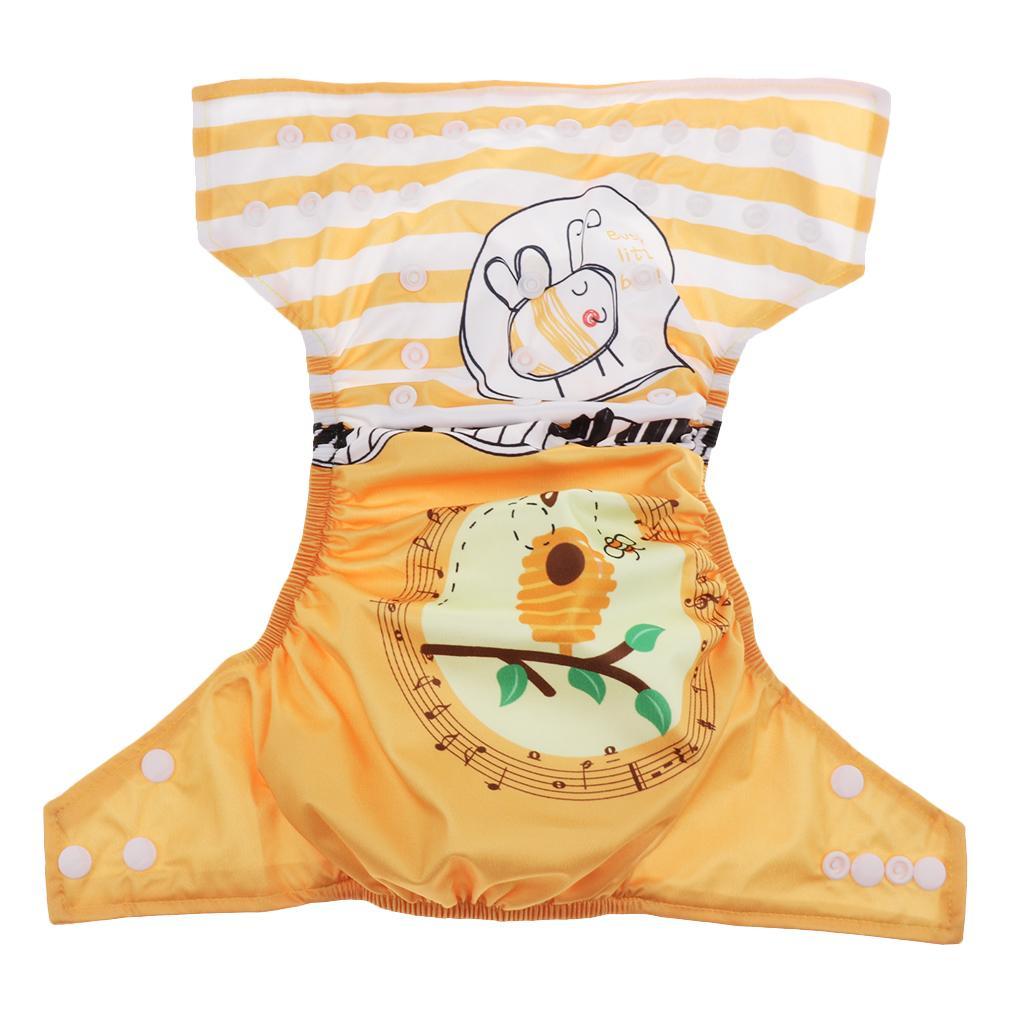 Washable Baby Waterproof Cloth Diaper Cover Diapers Reusable Nappy Yellow bee