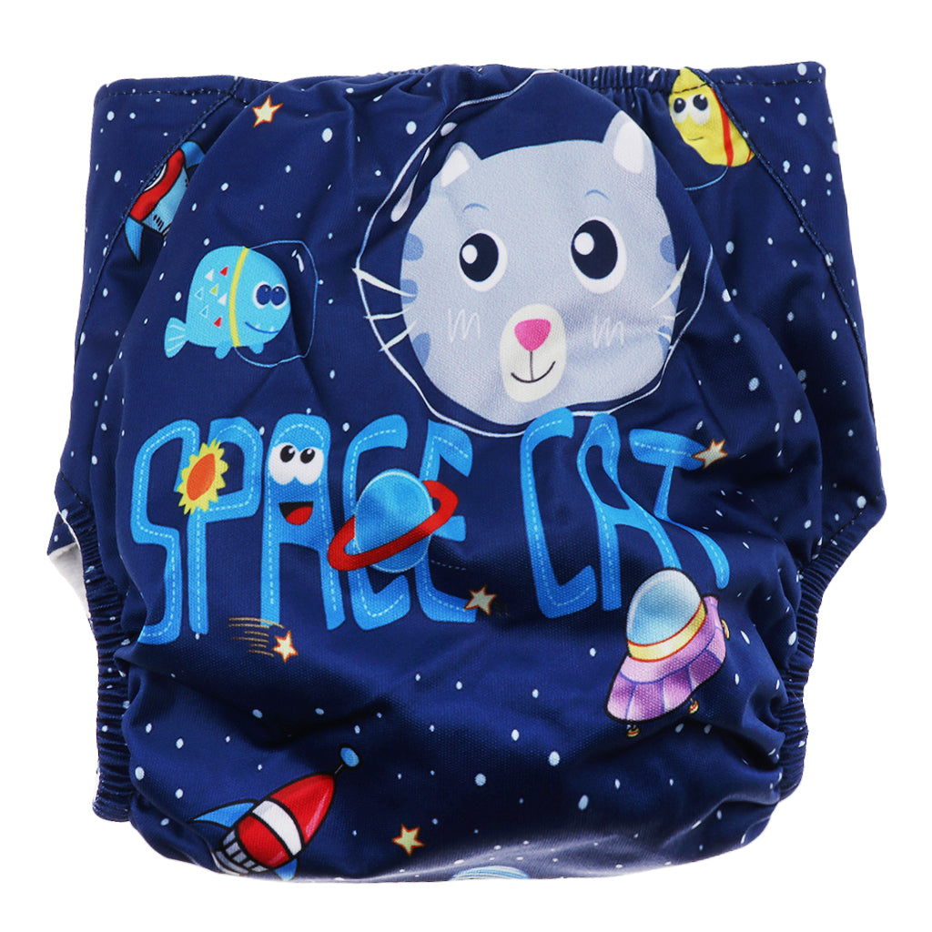 Washable Baby Waterproof Cloth Diaper Cover Diapers Reusable Nappy Space cat