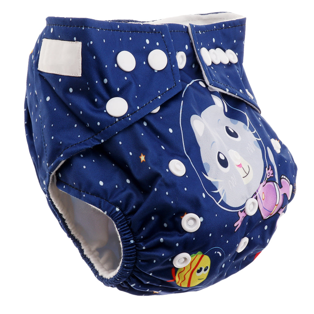 Washable Baby Waterproof Cloth Diaper Cover Diapers Reusable Nappy Space cat