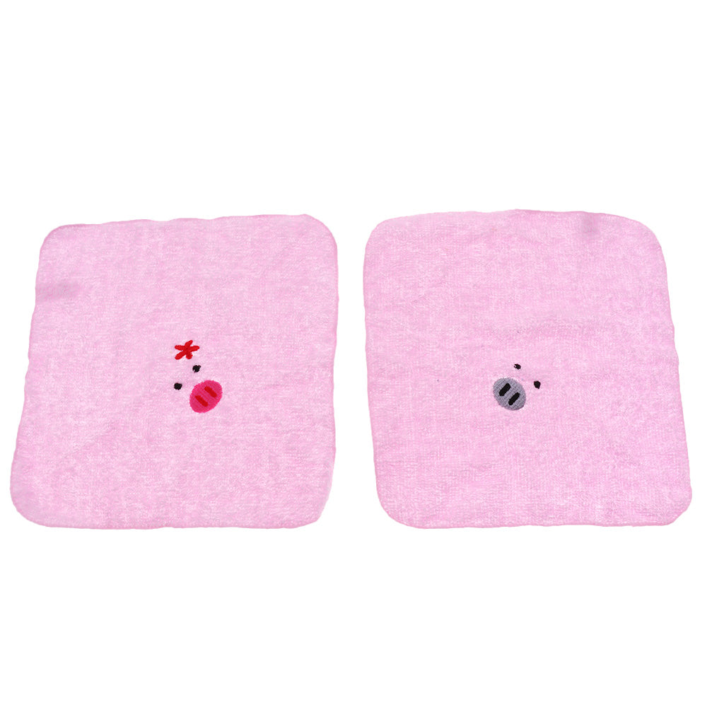 Kindergarten Gifts Cute Animal Shape Towel 19x19cm Male and Female Pigs