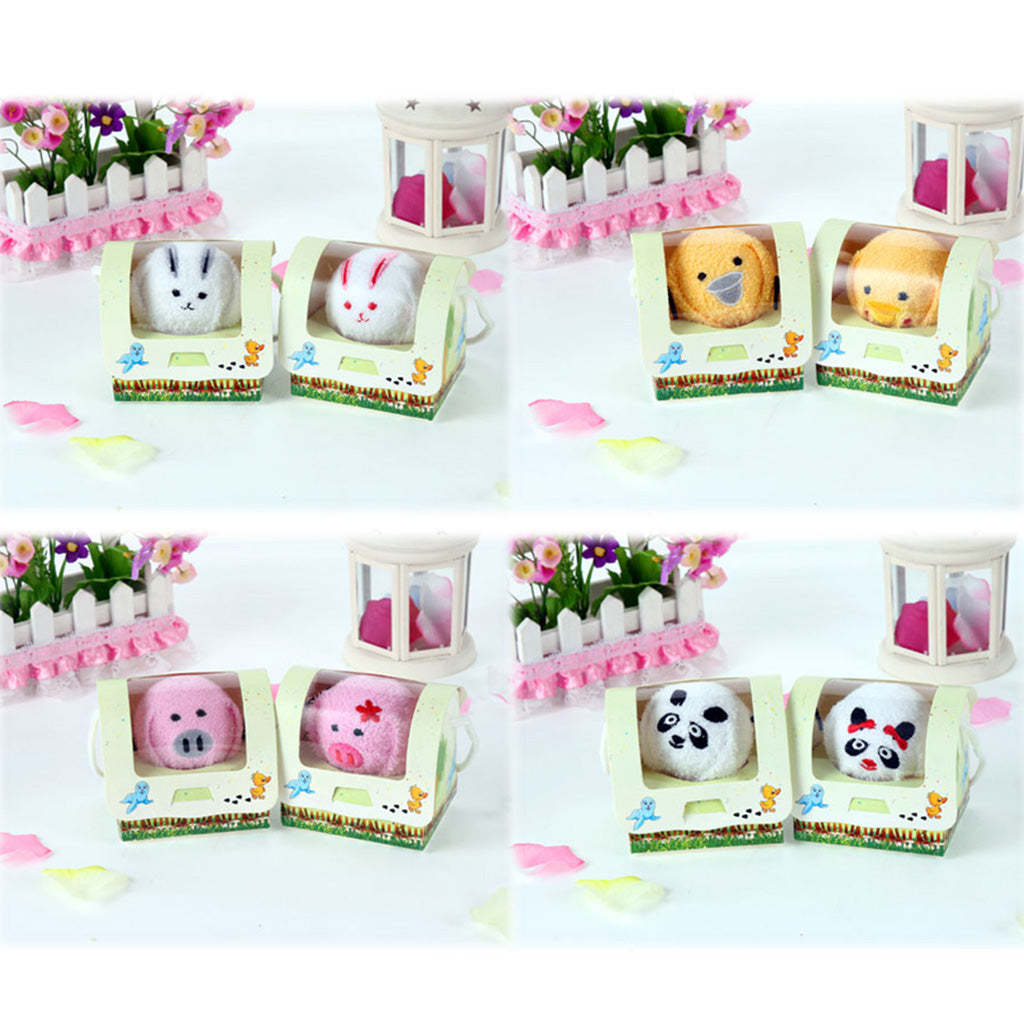 Kindergarten Gifts Cute Animal Shape Towel 19x19cm Male Rabbit