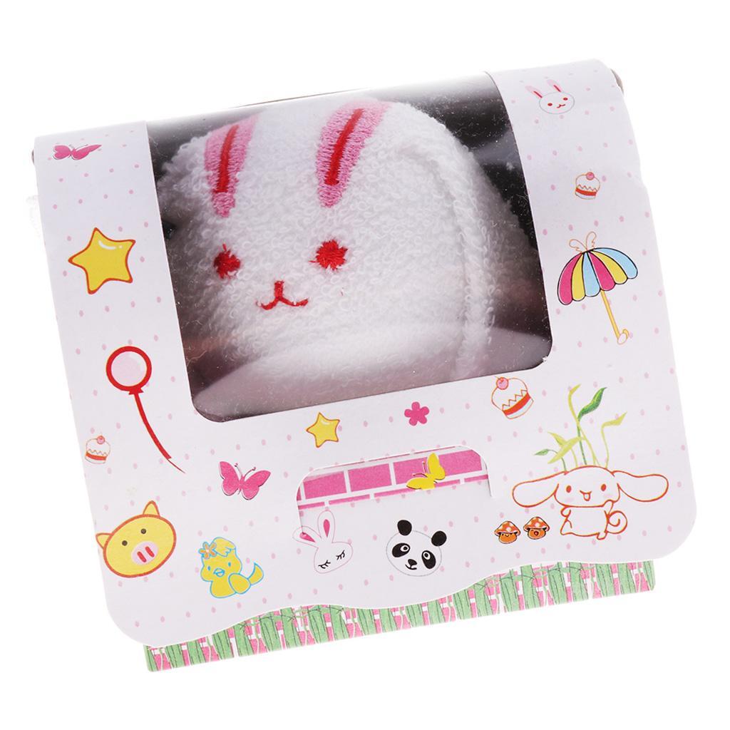 Kindergarten Gifts Cute Animal Shape Towel 19x19cm Female Rabbit