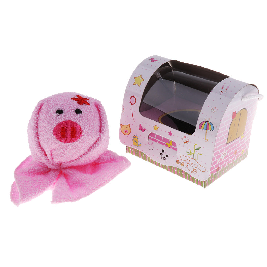 Kindergarten Gifts Cute Animal Shape Towel 19x19cm Female Pig