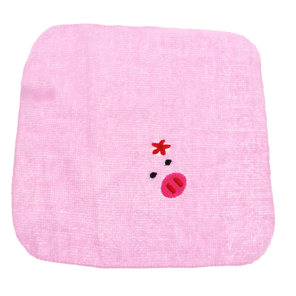 Kindergarten Gifts Cute Animal Shape Towel 19x19cm Female Pig