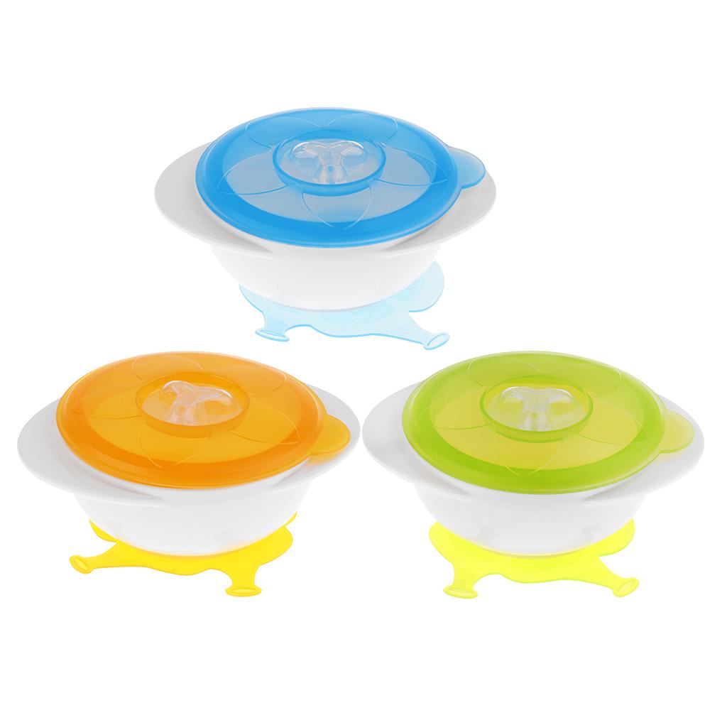 Baby Feeding Suction Base Training Bowl Slip-resistant Bowl Tableware green