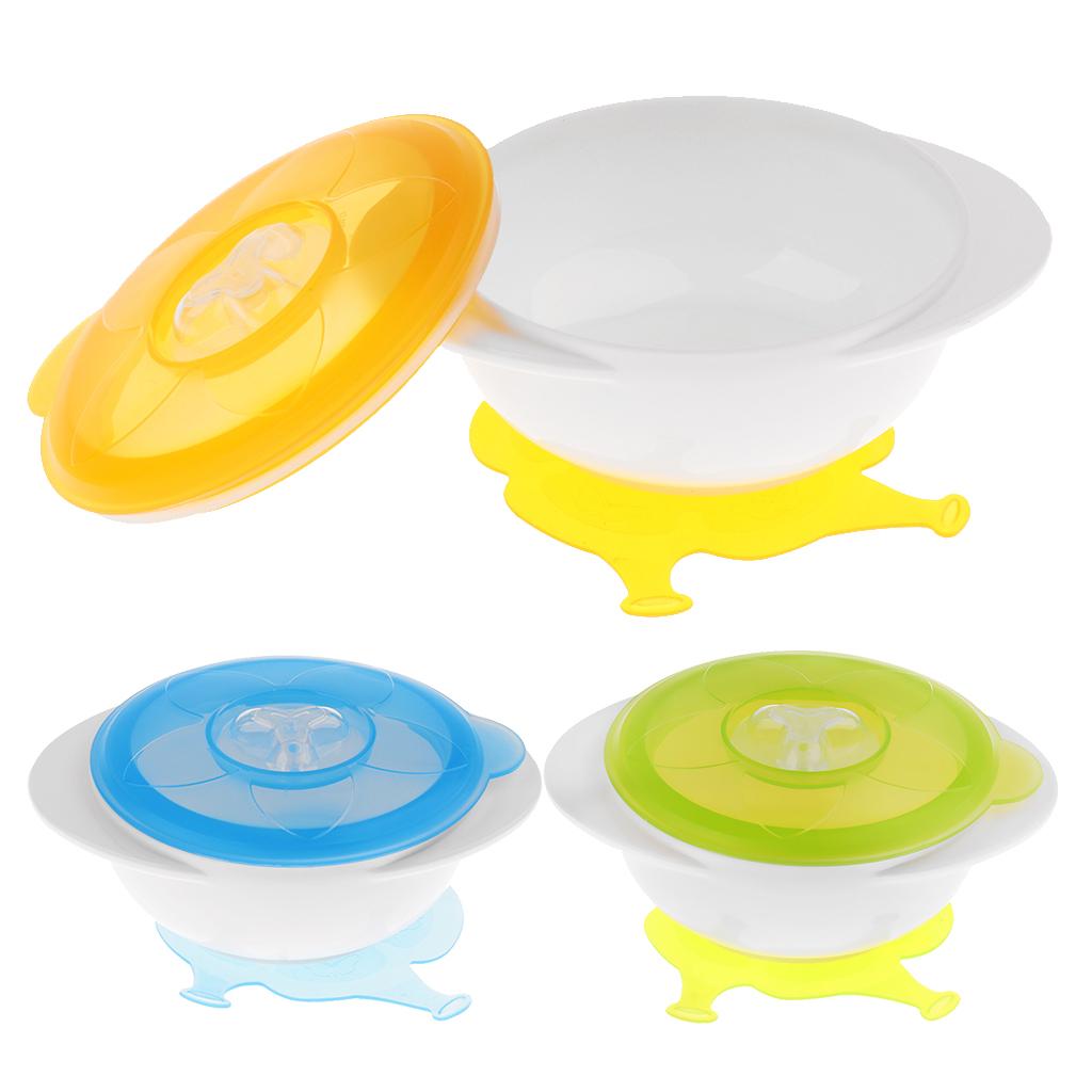 Baby Feeding Suction Base Training Bowl Slip-resistant Bowl Tableware green