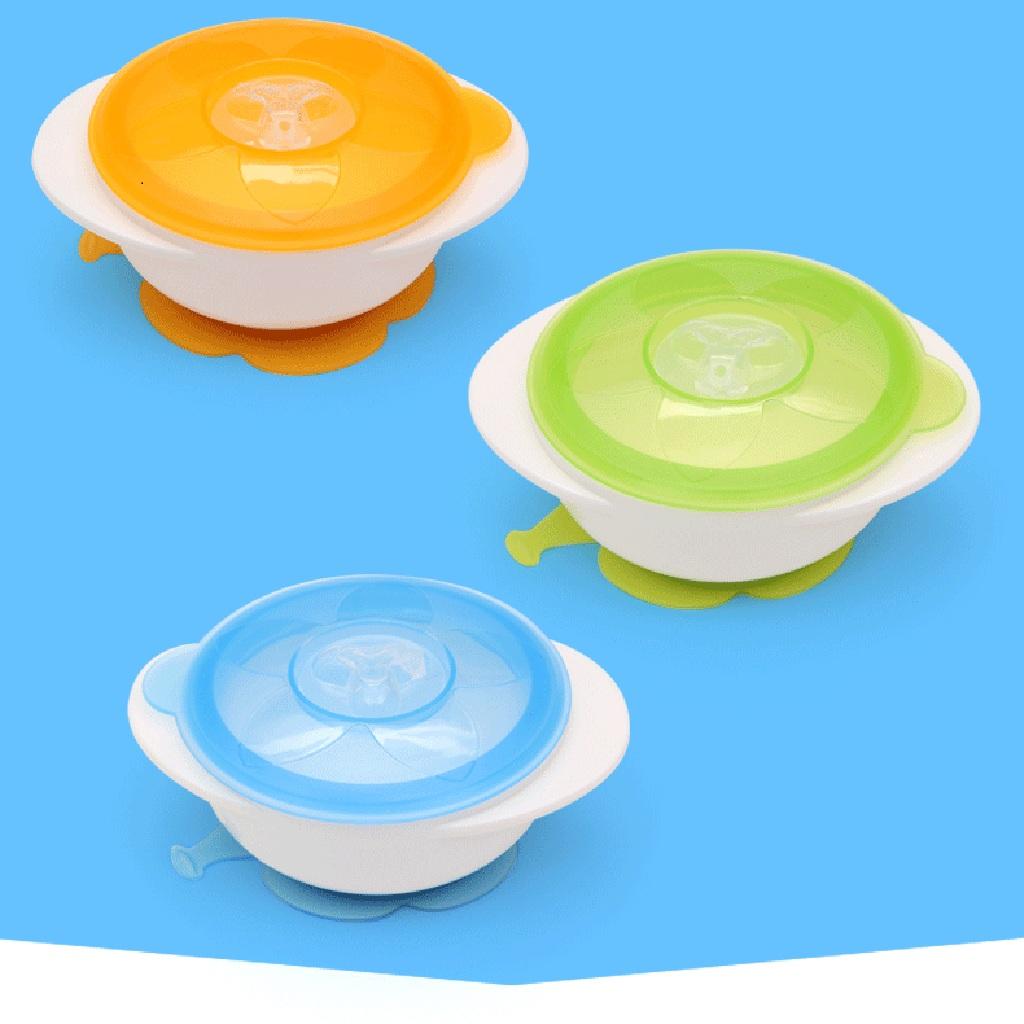 Baby Feeding Suction Base Training Bowl Slip-resistant Bowl Tableware green