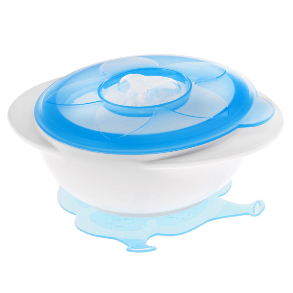 Baby Feeding Suction Base Training Bowl Slip-resistant Bowl Tableware blue