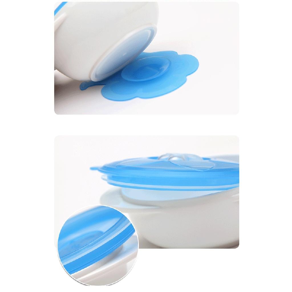 Baby Feeding Suction Base Training Bowl Slip-resistant Bowl Tableware blue