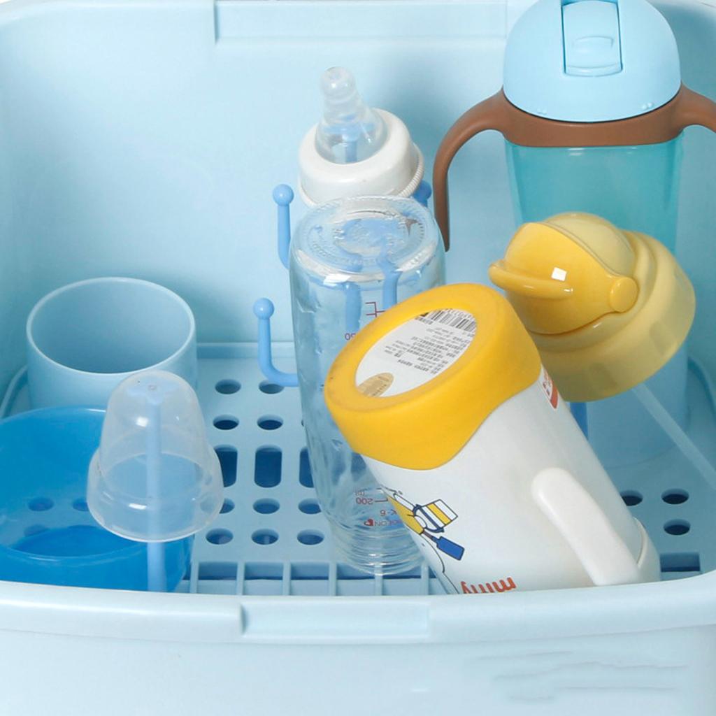 Multifunctional Baby Milk Bottle Storage Box Container Organizer Rack Blue