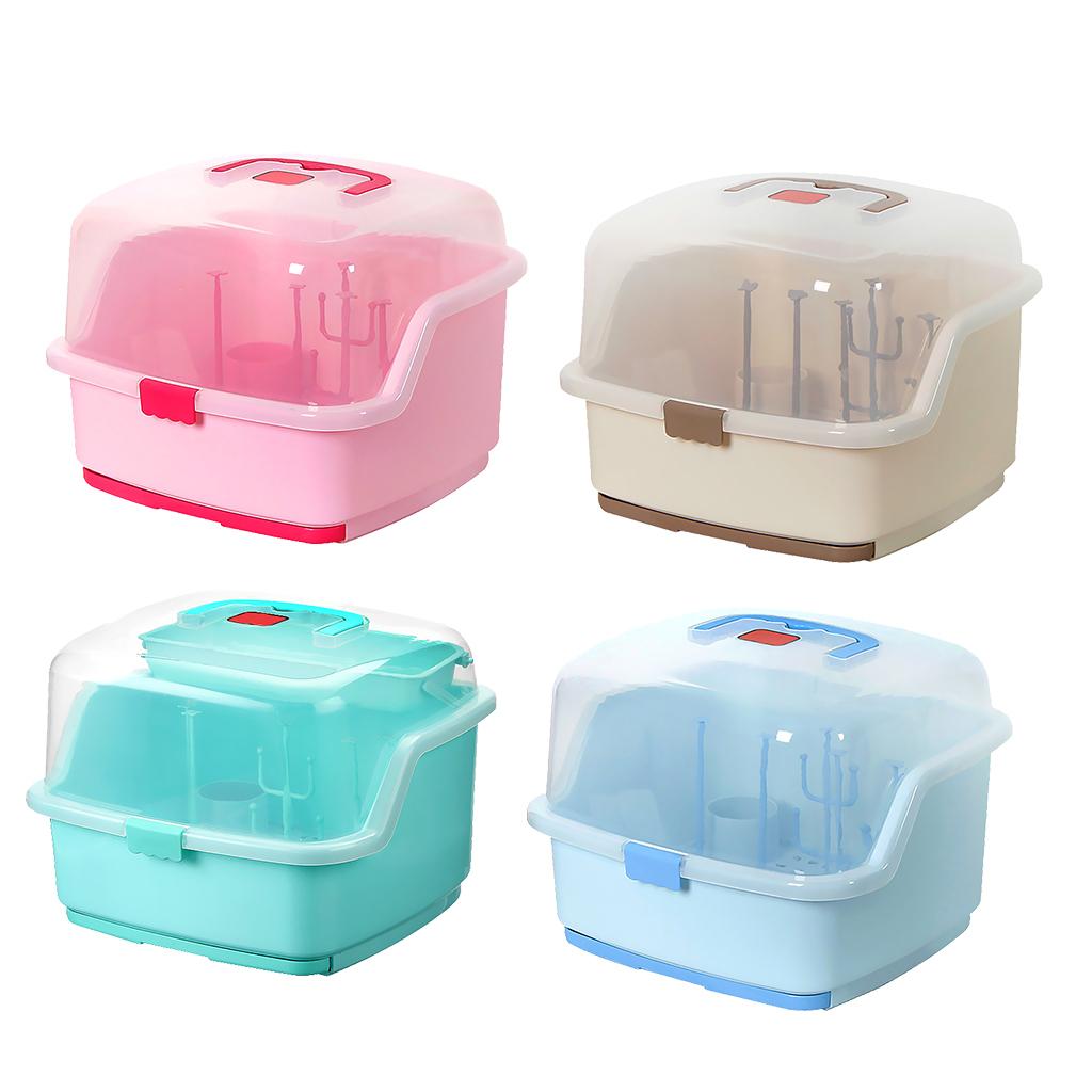 Multifunctional Baby Milk Bottle Storage Box Container Organizer Rack Blue