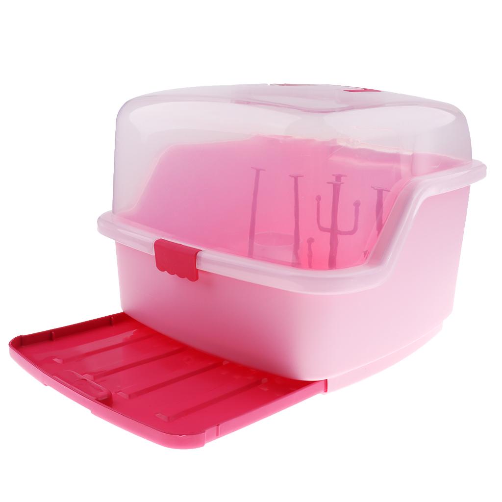 Multifunctional Baby Milk Bottle Storage Box Container Organizer Rack Pink