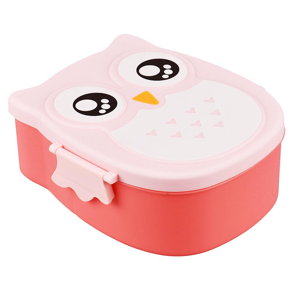 Cartoon 2 Compartment Bento Lunch Box Containers Pink