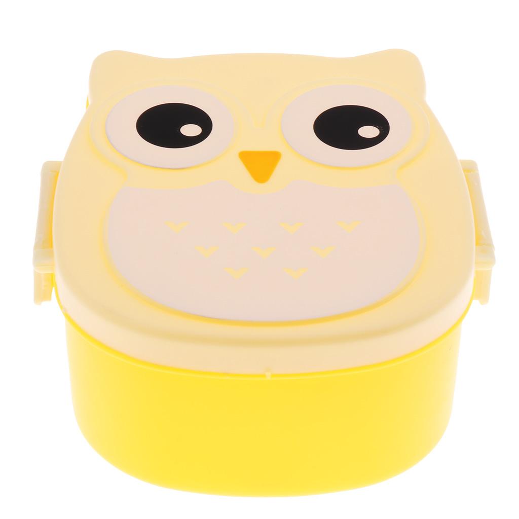 Cartoon 2 Compartment Bento Lunch Box Containers Yellow