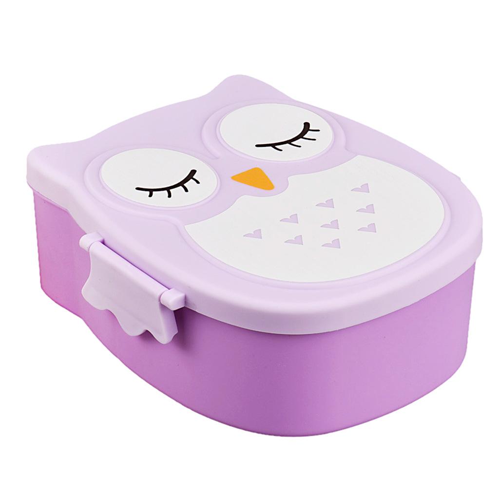 Cartoon 2 Compartment Bento Lunch Box Containers Purple