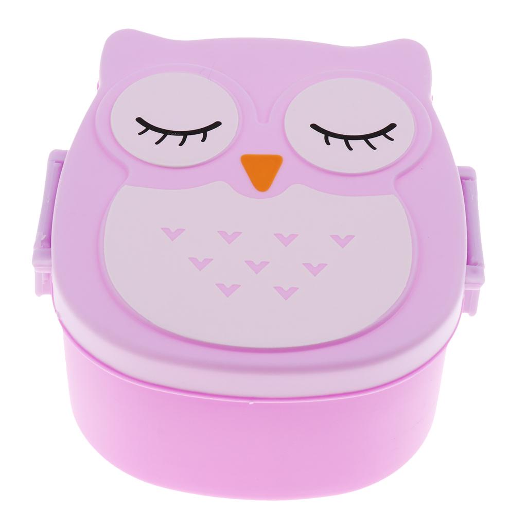 Cartoon 2 Compartment Bento Lunch Box Containers Purple