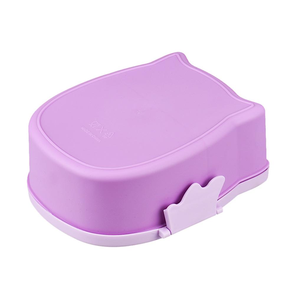 Cartoon 2 Compartment Bento Lunch Box Containers Purple