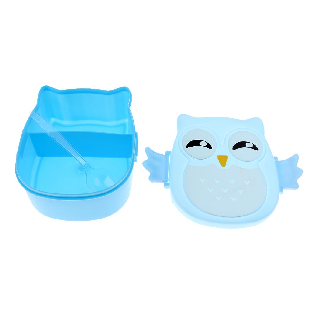 Cartoon 2 Compartment Bento Lunch Box Containers Blue