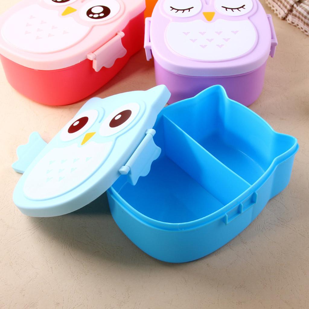 Cartoon 2 Compartment Bento Lunch Box Containers Blue