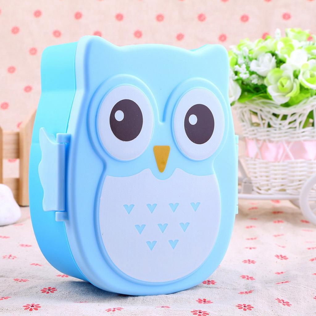 Cartoon 2 Compartment Bento Lunch Box Containers Blue