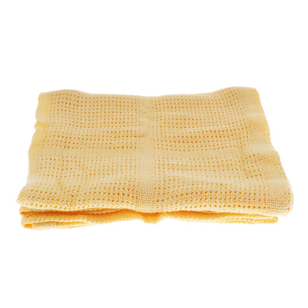 Cotton Baby Cellular Blanket Pram Cot Bed Moses Basket Crib Yellow