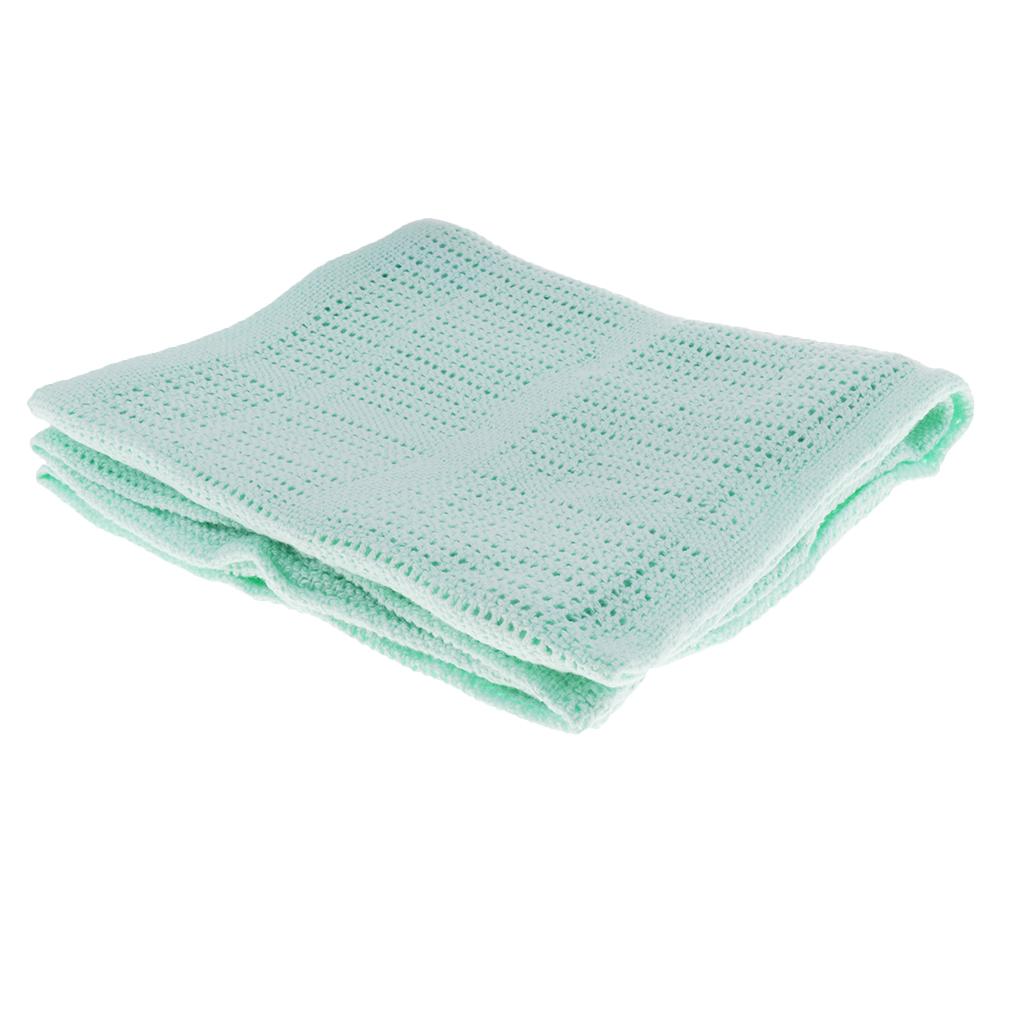 Cotton Baby Cellular Blanket Pram Cot Bed Moses Basket Crib Mint Green