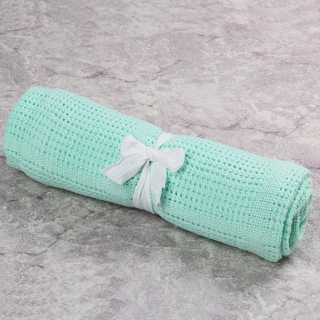 Cotton Baby Cellular Blanket Pram Cot Bed Moses Basket Crib Mint Green