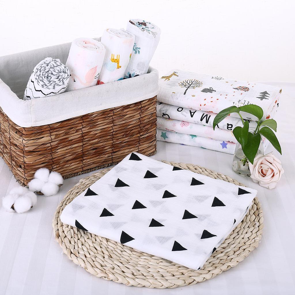 Baby Bamboo Fiber Wrap Towel Infant Swaddle Blankets  Triangle