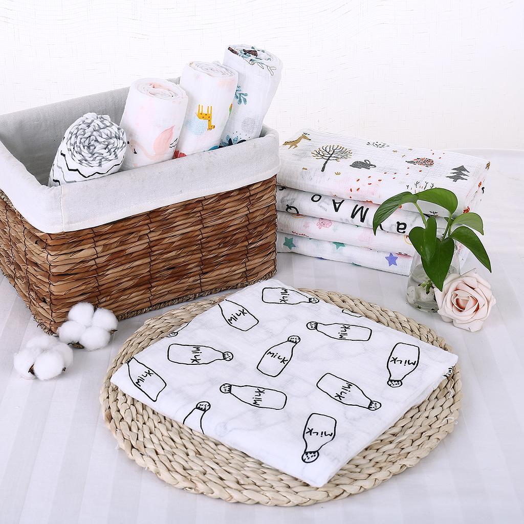 Baby Bamboo Fiber Wrap Towel Infant Swaddle Blankets  Bottle