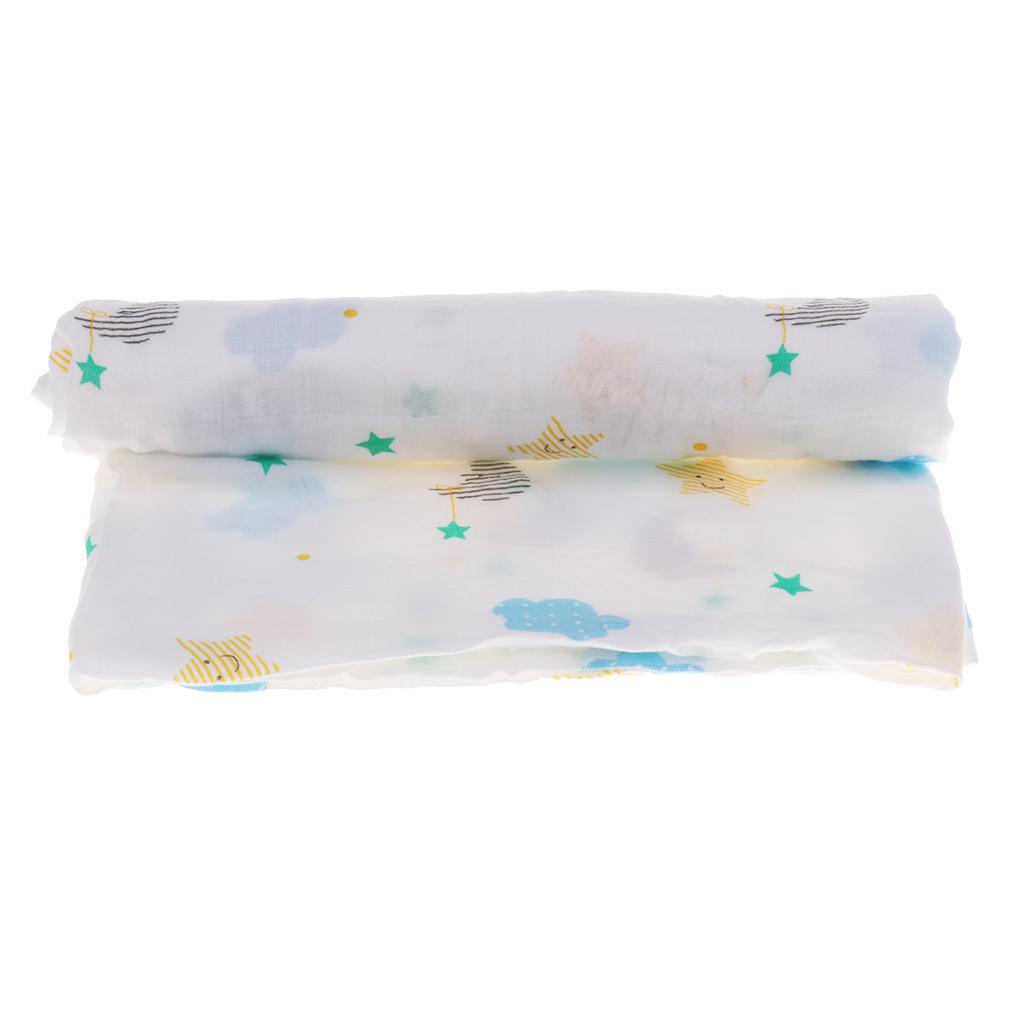 Soft Muslin Baby Swaddling Blanket Newborn Infant Cotton Swaddle Towel Cloud